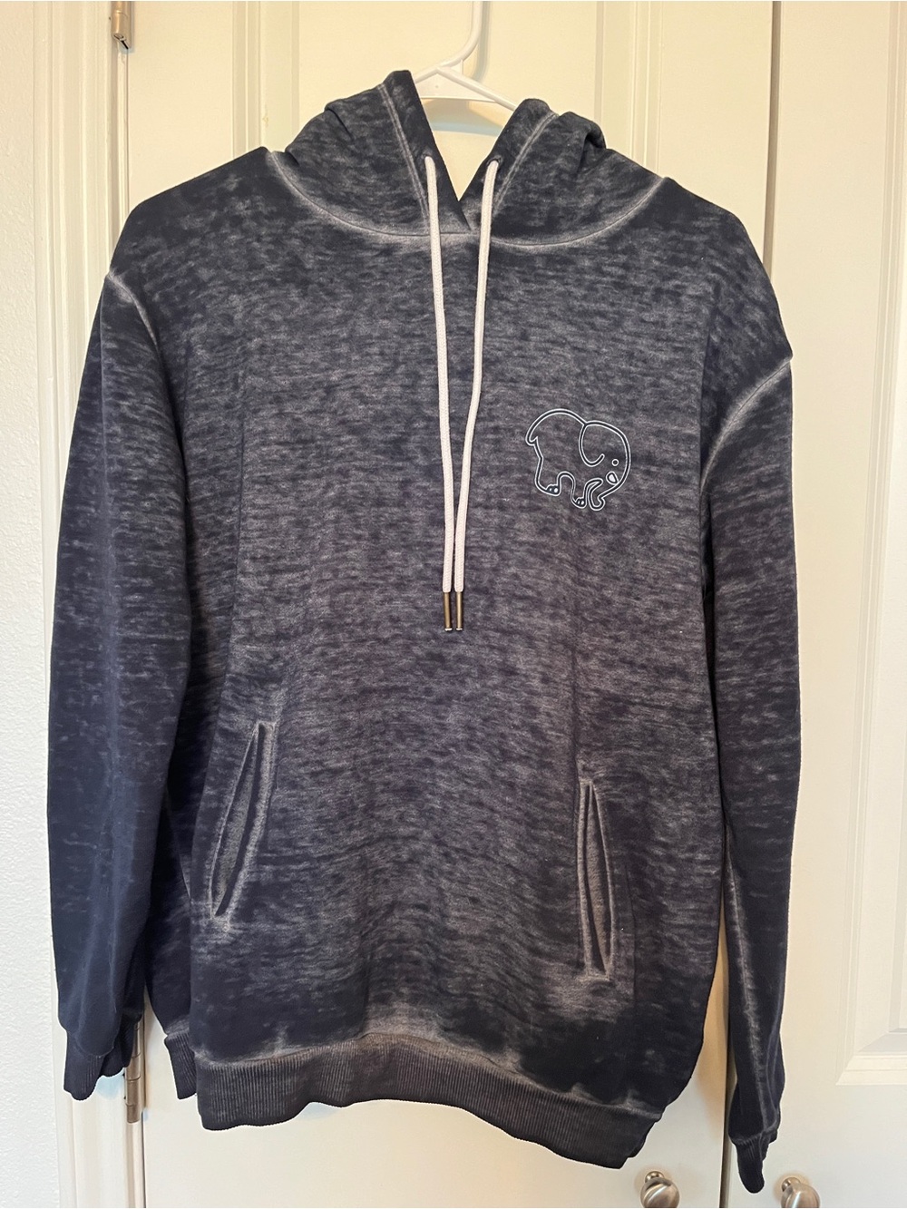 ivory ella Washed navy Hoodie with Elephant Logo